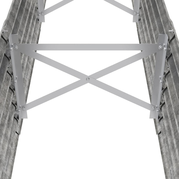 Verzinktes Stahl Hochbeet, 224 cm, Silber