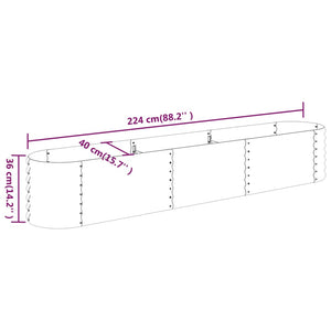 Verzinktes Stahl Hochbeet, 224 cm, Silber