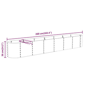 Verzinktes Stahl Hochbeet, 260cm, Grün
