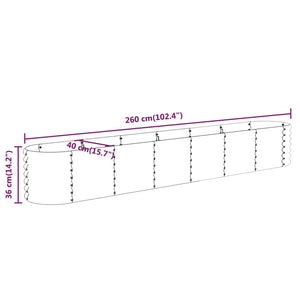 Verzinktes Stahl Hochbeet, 260 cm, Braun