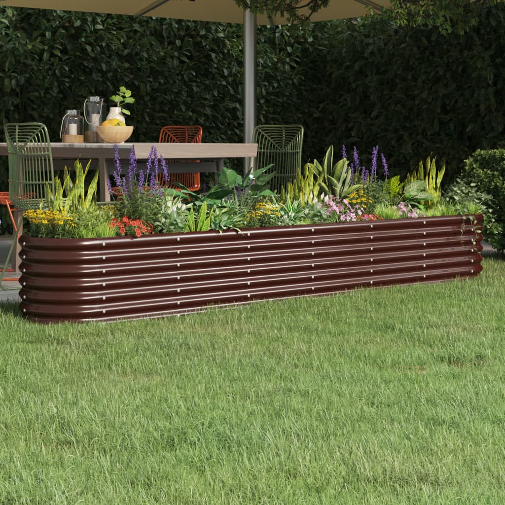 Verzinktes Stahl Hochbeet, 260 cm, Braun