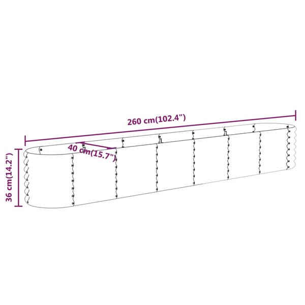 Verzinktes Stahl Hochbeet 260cm