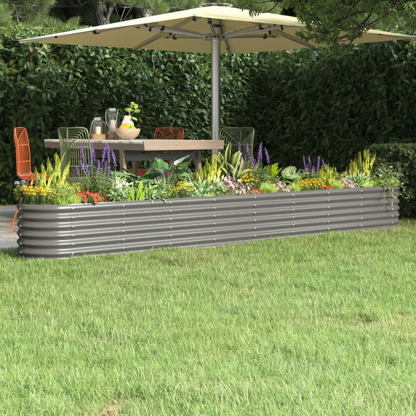 Verzinktes Stahl Hochbeet, 332cm, Grau