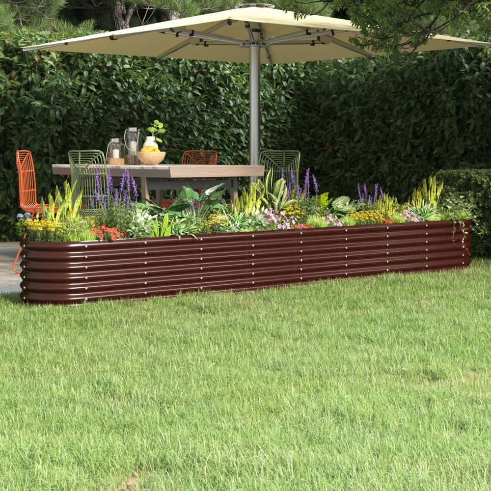 Verzinktes Stahl Hochbeet, 332 cm, Braun