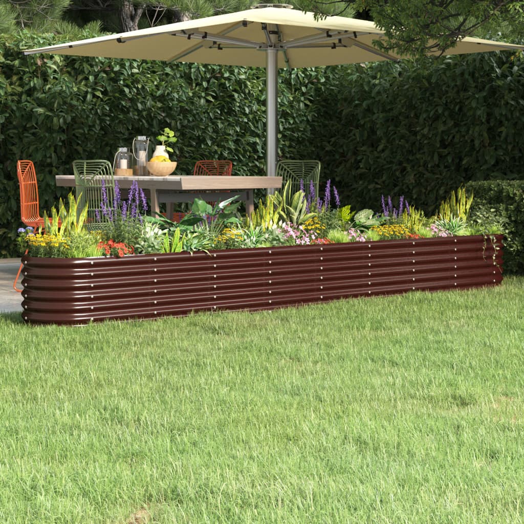 Verzinktes Stahl Hochbeet, 332 cm, Braun