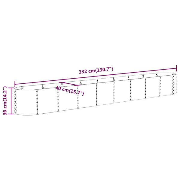 Verzinktes Stahl Hochbeet Anthrazit 332cm