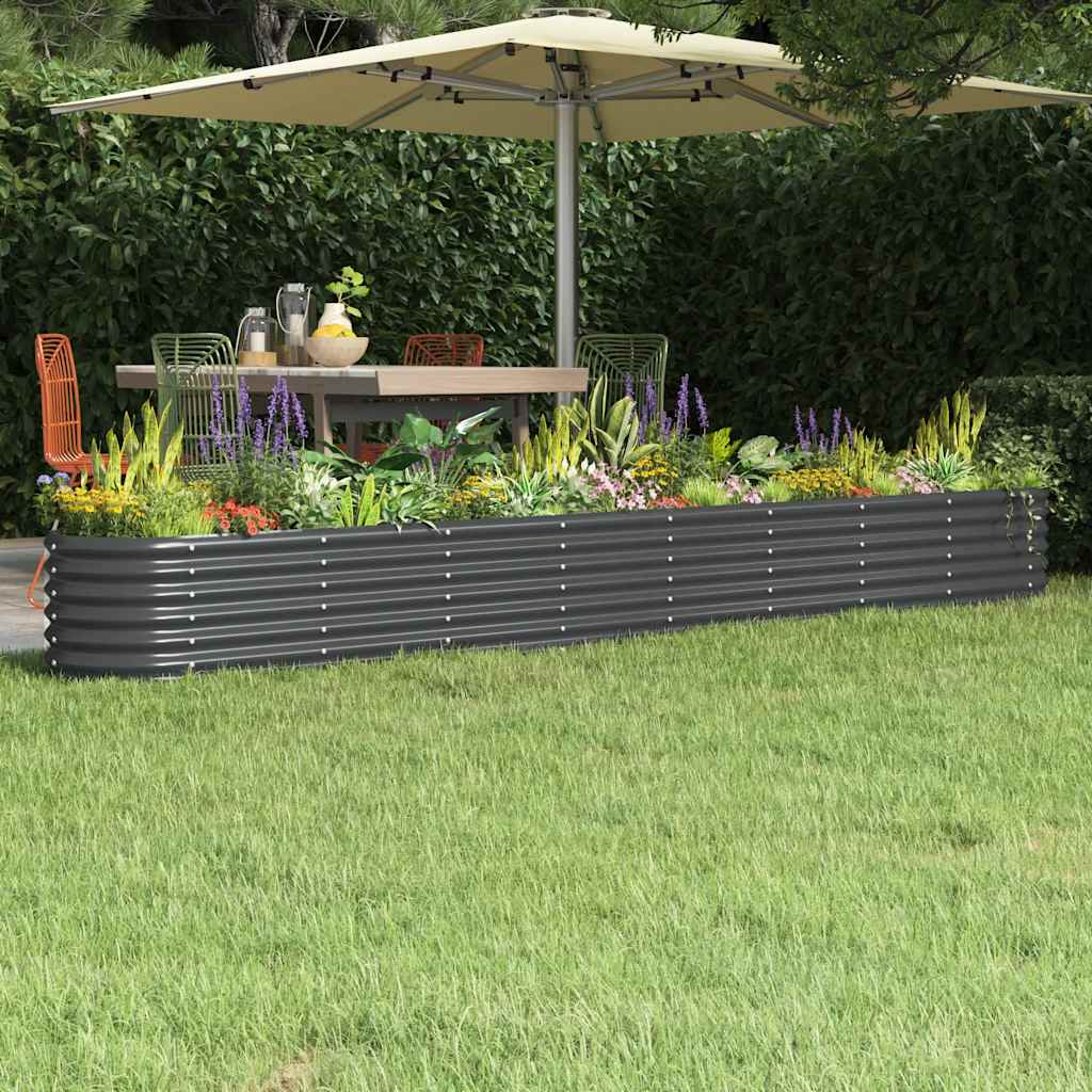 Verzinktes Stahl Hochbeet Anthrazit 332cm