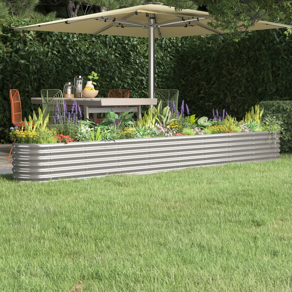 Verzinktes Stahl Hochbeet, 332cm, Silber