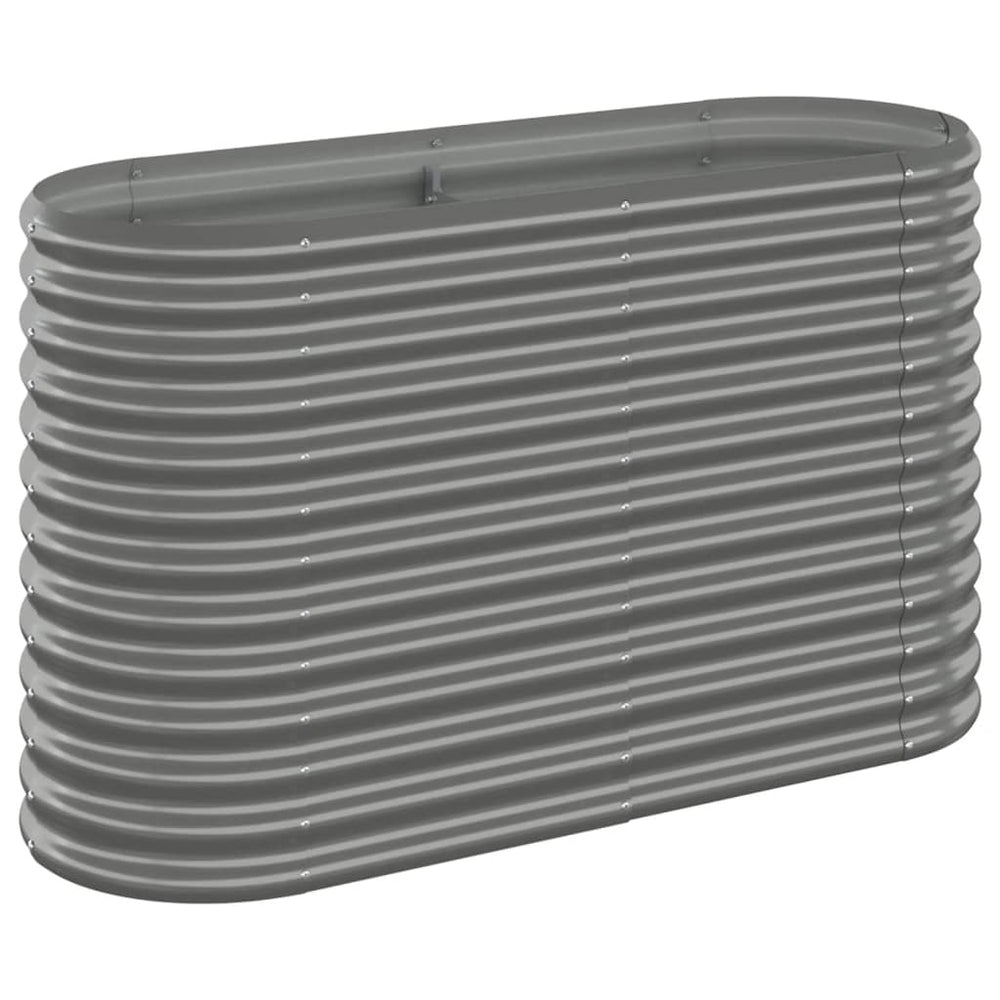 Verzinktes Stahl Hochbeet, 114 cm, Grau