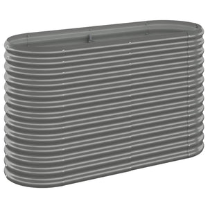 Verzinktes Stahl Hochbeet, 114 cm, Grau
