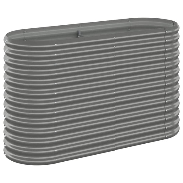 Verzinktes Stahl Hochbeet, 114 cm, Grau