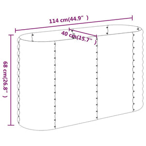 Verzinktes Stahl Hochbeet, 114 cm, Grau