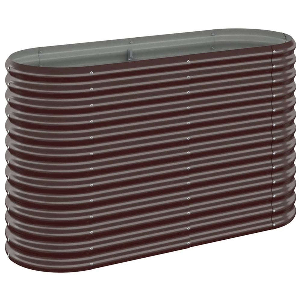 Verzinktes Stahl Hochbeet, 114x40x68 cm, Braun