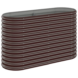 Verzinktes Stahl Hochbeet, 114x40x68 cm, Braun