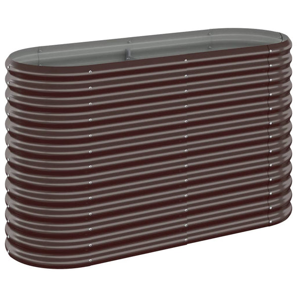 Verzinktes Stahl Hochbeet, 114x40x68 cm, Braun