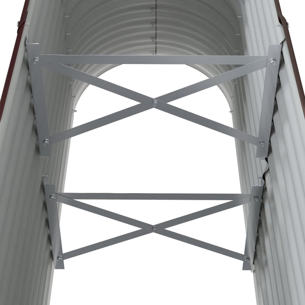 Verzinktes Stahl Hochbeet, 114x40x68 cm, Braun