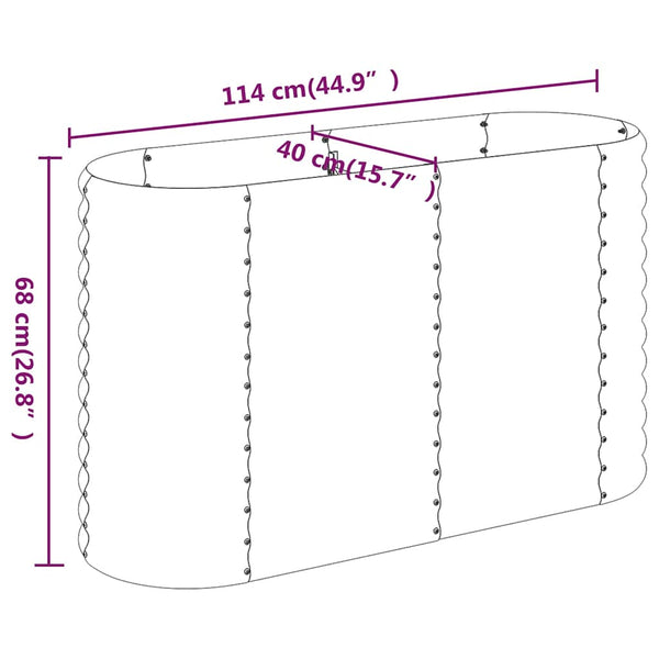 Hochbeet Anthrazit Verzinkter Stahl 114x40x68 cm