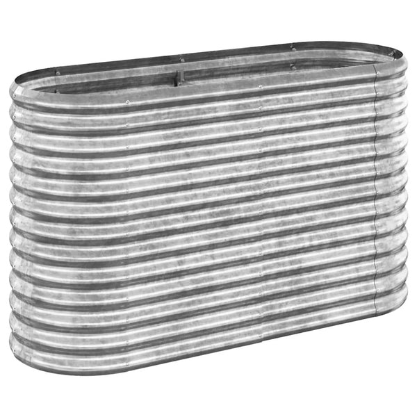 Verzinktes Stahl Hochbeet, 114x40x68cm, Silber