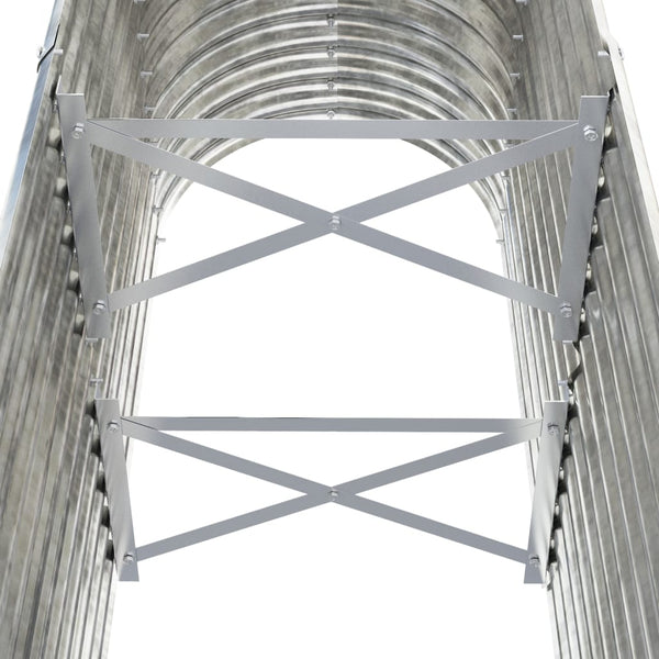 Verzinktes Stahl Hochbeet, 114x40x68cm, Silber