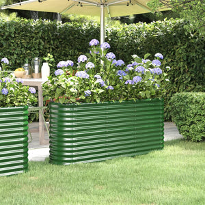 Verzinktes Stahl Hochbeet Grün 152x40x68 cm