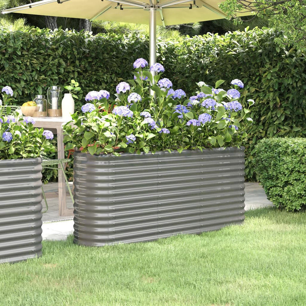 Verzinktes Stahl Hochbeet, 152cm, Grau