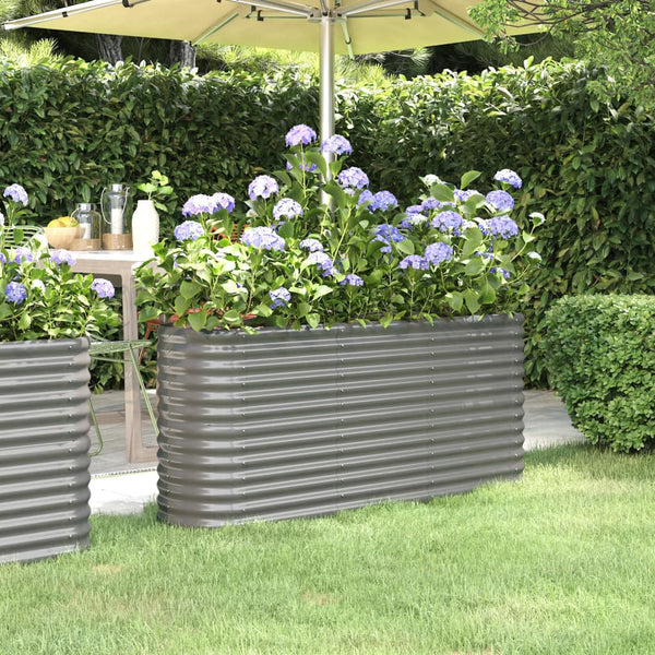 vidaXL Carré potager en acier galvanisé 152x40x68 cm Gris