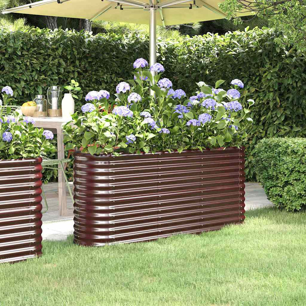 Verzinktes Stahl Hochbeet Braun 152x40x68cm