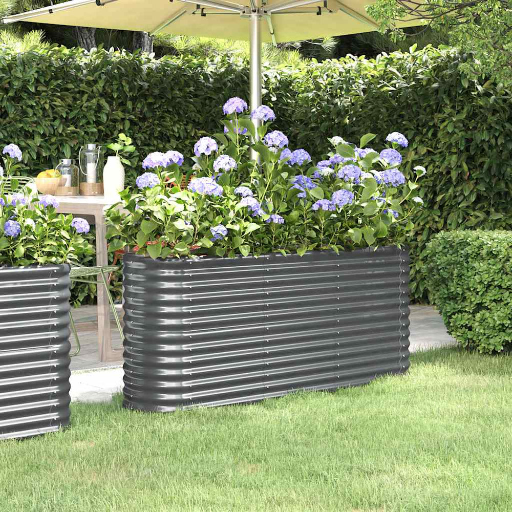 Verzinktes Stahl Hochbeet Anthrazit 152cm