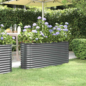 Verzinktes Stahl Hochbeet Anthrazit 152cm