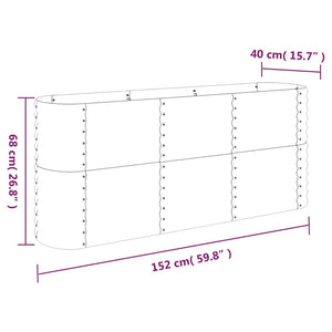 Verzinktes Stahl Hochbeet 152x40x68cm