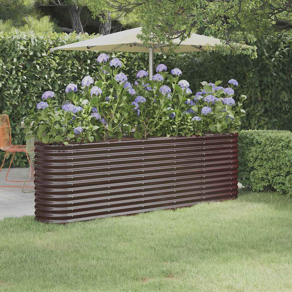 Verzinktes Stahl Hochbeet Braun 224cm