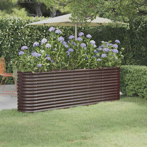 Verzinktes Stahl Hochbeet Braun 224cm
