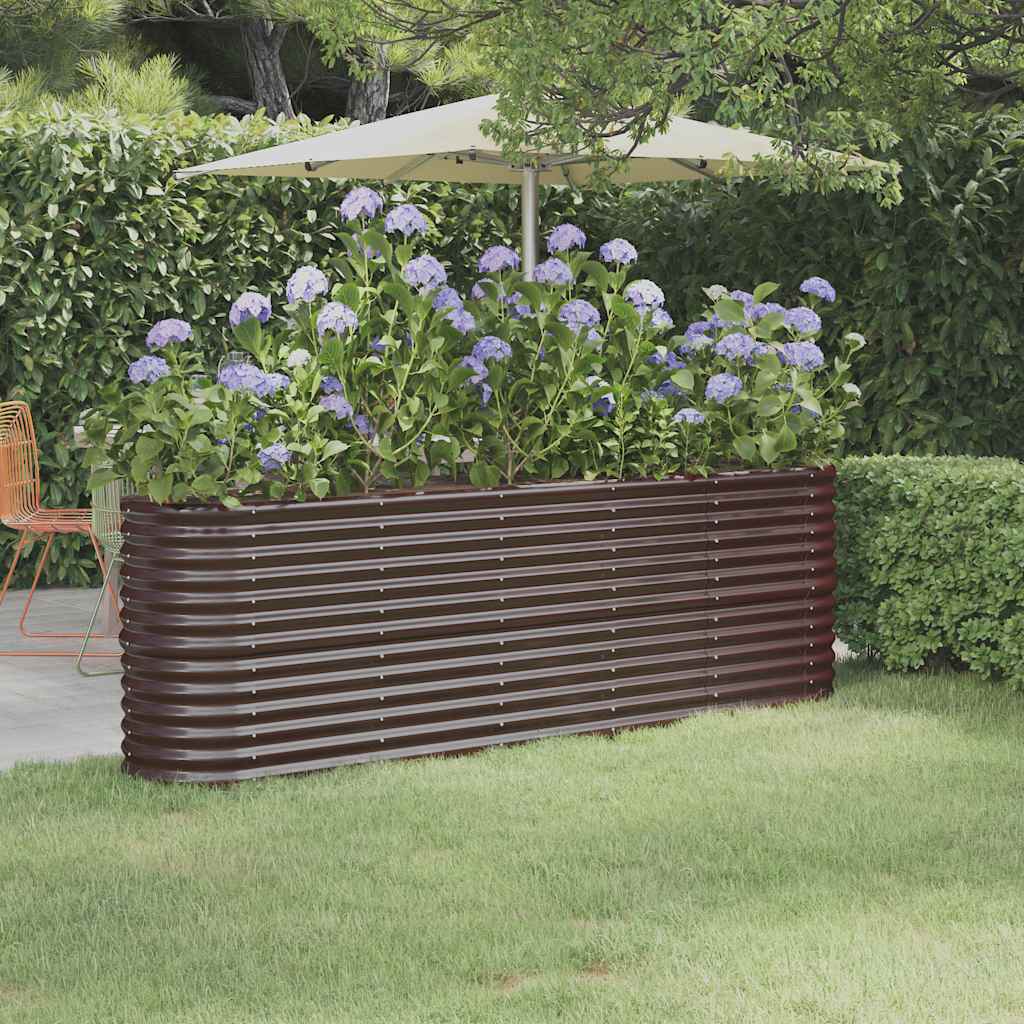 Verzinktes Stahl Hochbeet Braun 224cm