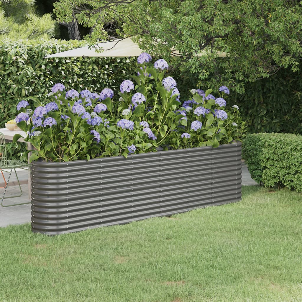 Verzinktes Stahl Hochbeet, 260 cm, Grau