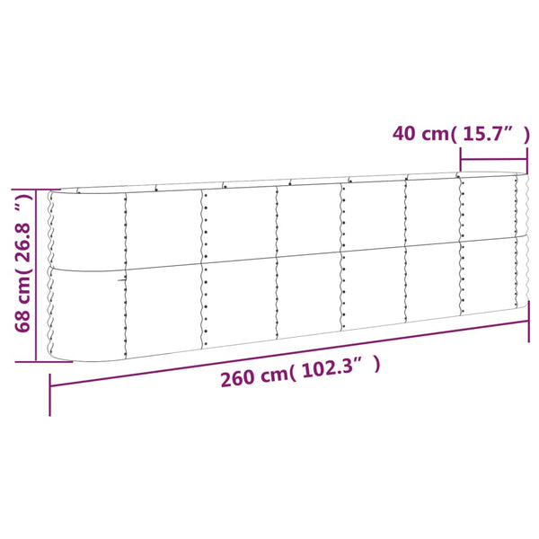 Verzinktes Stahl Hochbeet 260cm