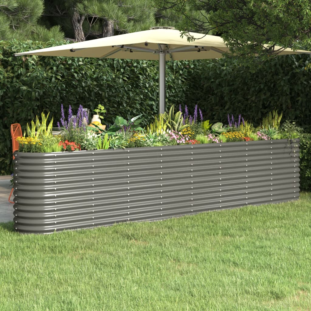 Verzinktes Stahl Hochbeet, 332 cm, Grau