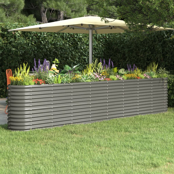 Verzinktes Stahl Hochbeet, 332 cm, Grau