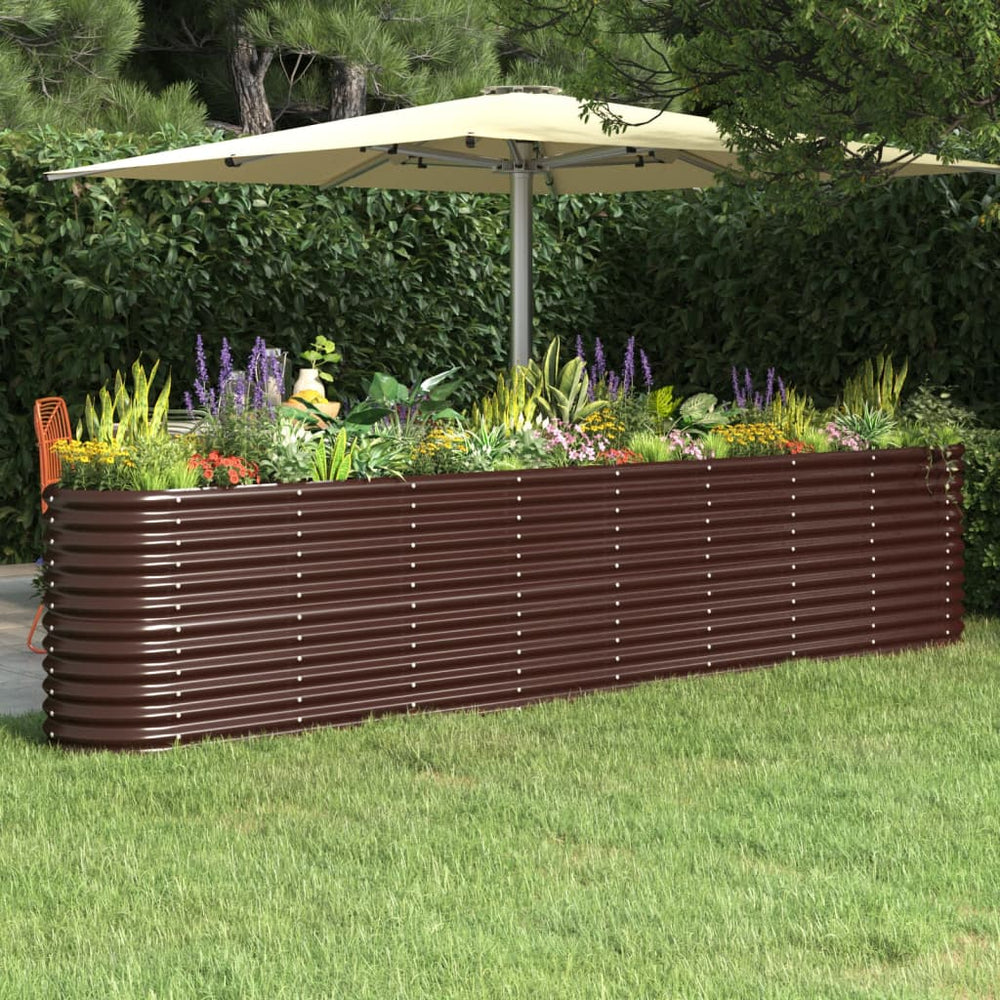 Verzinktes Stahl Hochbeet, 332 cm, Braun
