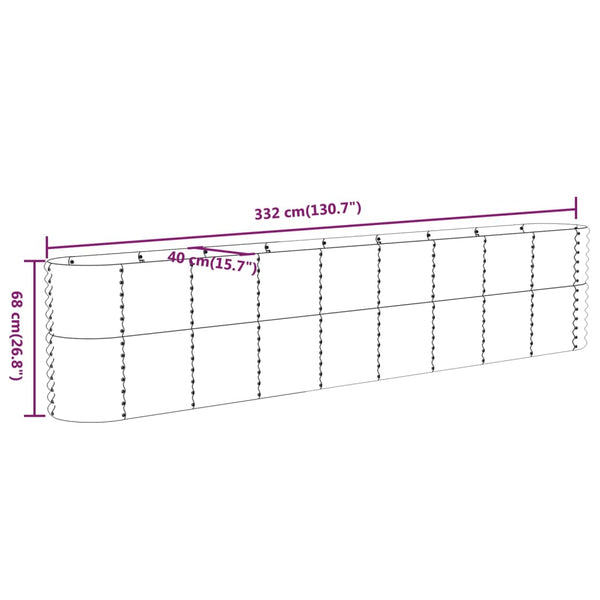Verzinktes Stahl Hochbeet 332 cm