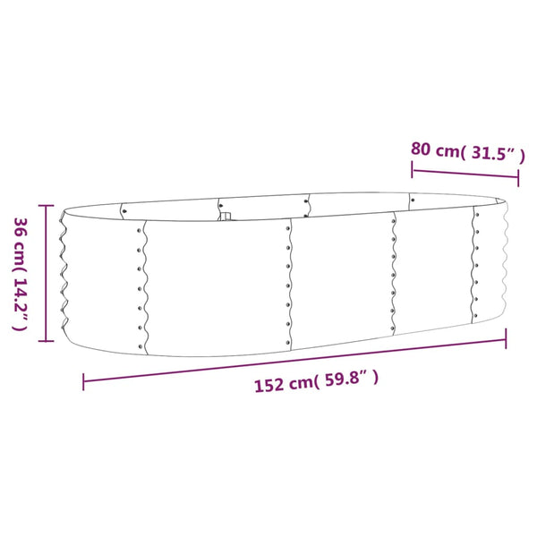 Verzinktes Stahl Hochbeet Braun 152x80x36 cm
