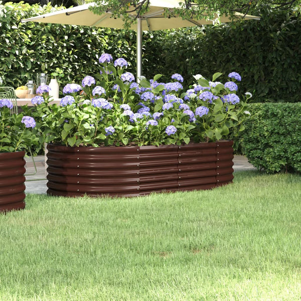 Verzinktes Stahl Hochbeet Braun 152x80x36 cm