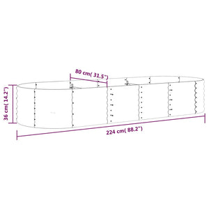 Anthrazit Hochbeet aus verzinktem Stahl 224 cm