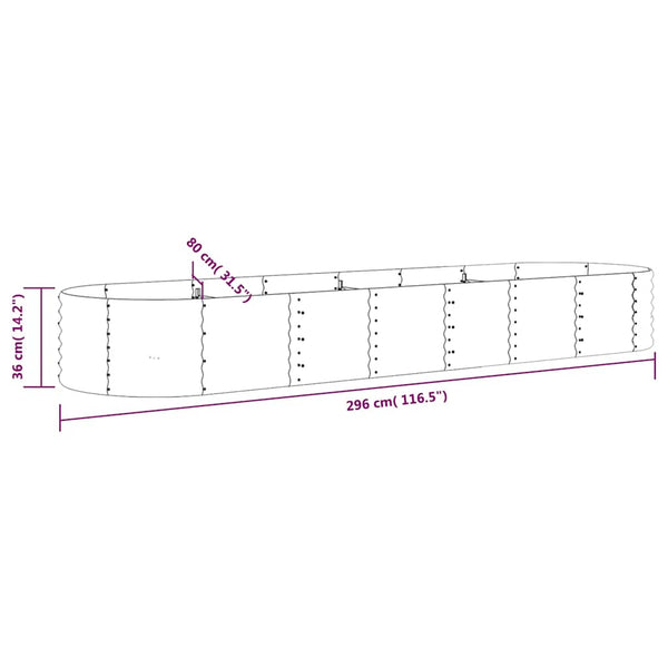 Verzinktes Stahl Hochbeet Anthrazit 296cm