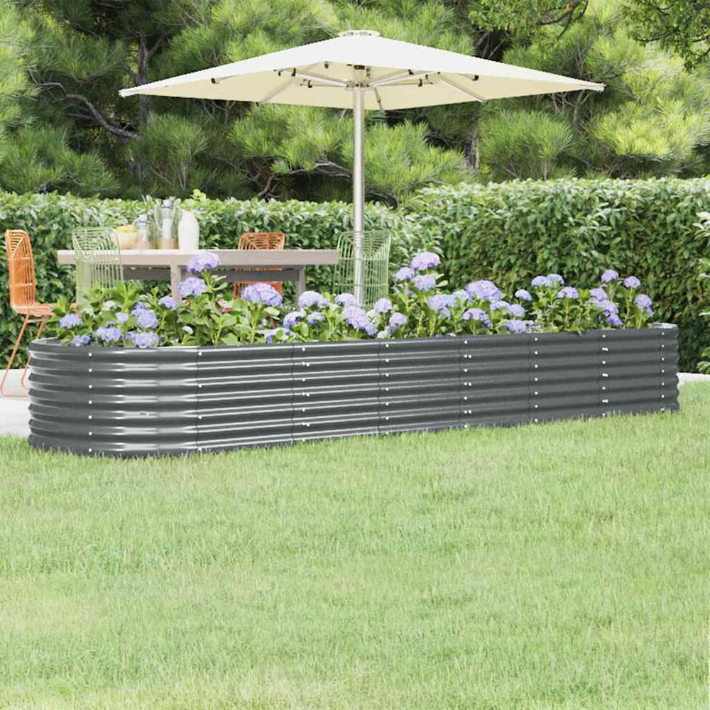Verzinktes Stahl Hochbeet Anthrazit 296cm