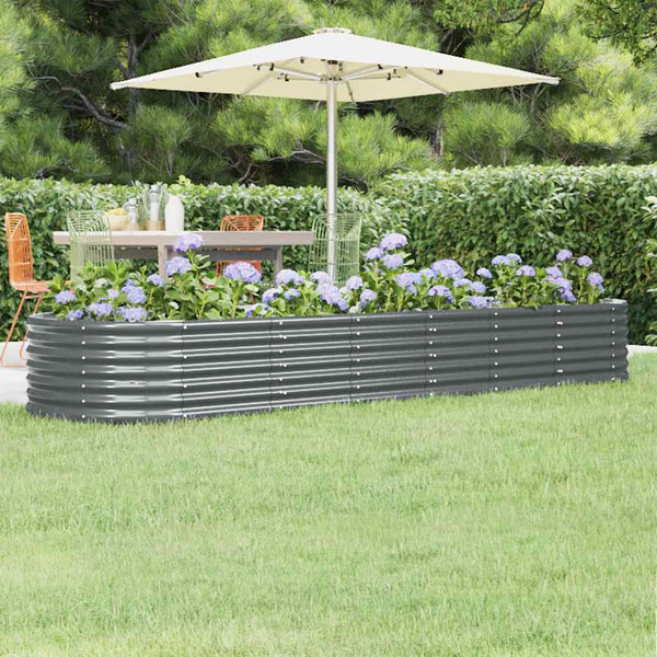 Verzinktes Stahl Hochbeet Anthrazit 296cm