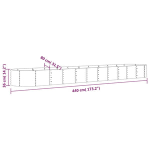 Verzinktes Stahl Hochbeet, 440 cm, Grau