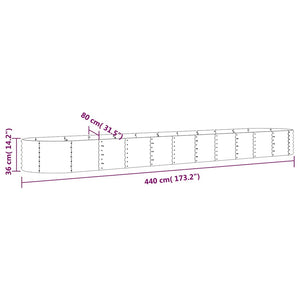 Anthrazit Hochbeet aus verzinktem Stahl 440 cm