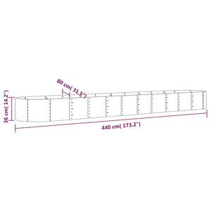 Verzinktes Stahl Hochbeet 440cm Silber
