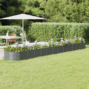 vidaXL Carré potager en acier galvanisé 512x80x36 cm Gris