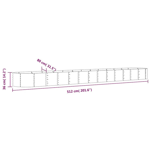Anthrazit Hochbeet aus verzinktem Stahl 512 cm